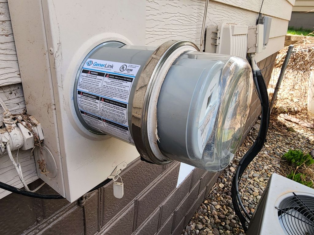 generlink transfer switch connected to power meter