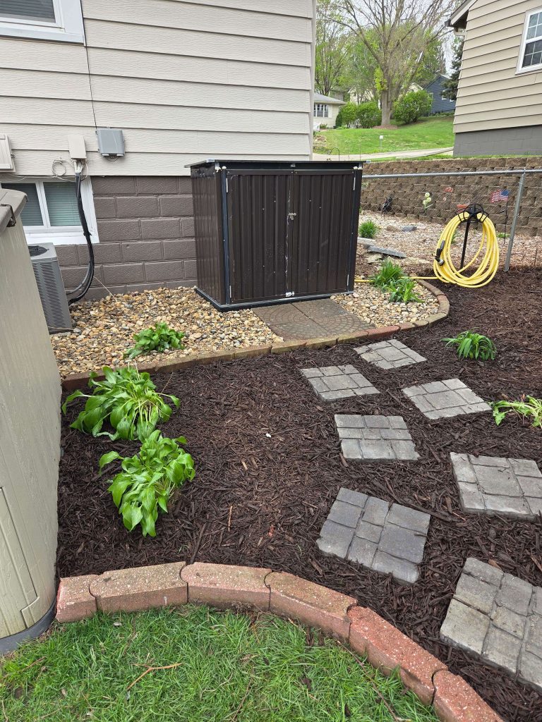 generator shed and lanscaping