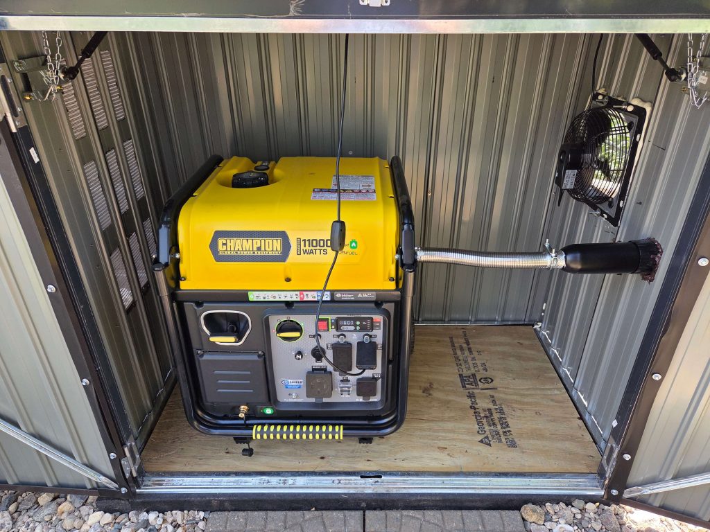 generator inside shed